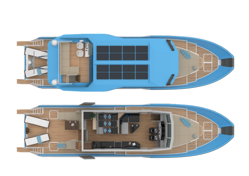 Deck plan of HP 15 motorboat